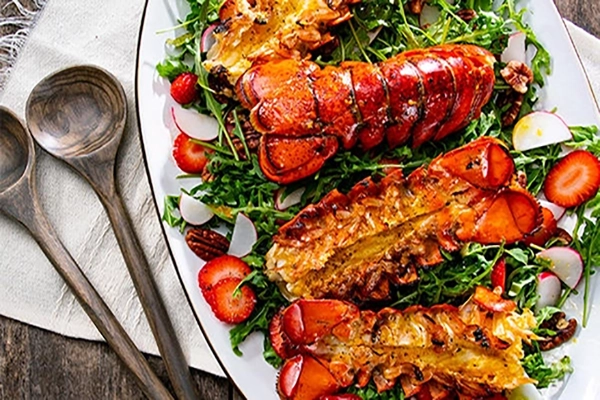 Grilled Citrus Lobster with Arugula Salad